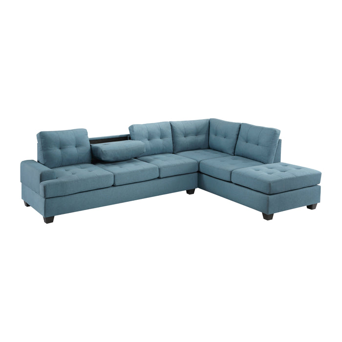 Dunstan Blue Reversible Sectional