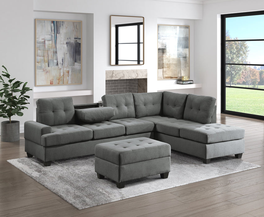 Dunstan Dark Gray Reversible Sectional