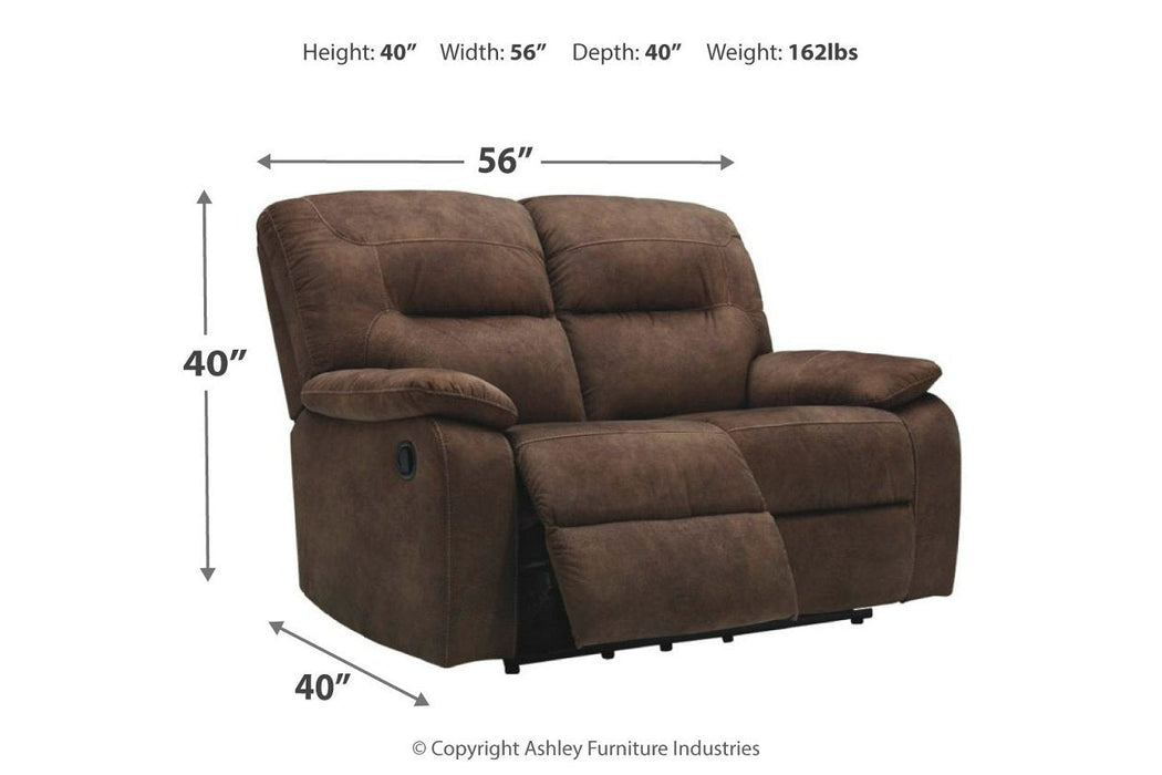 Bolzano Coffee Reclining Loveseat - Gate Furniture