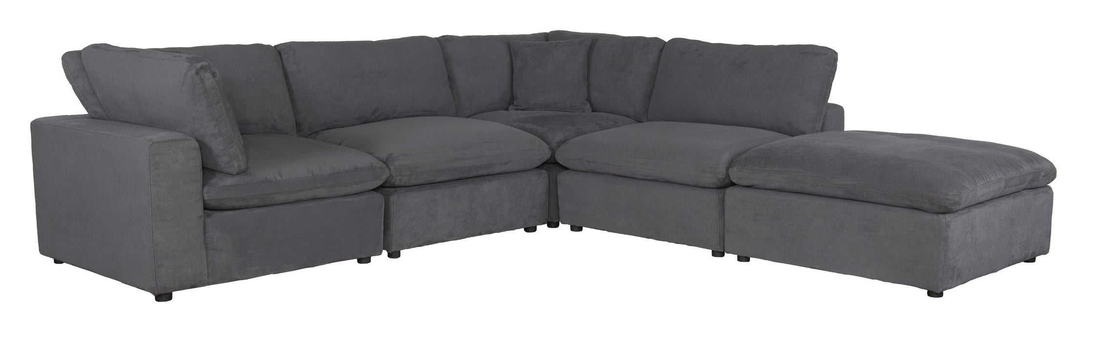 Guthrie Gray Modular 5-Piece Modular Sectional with Ottoman