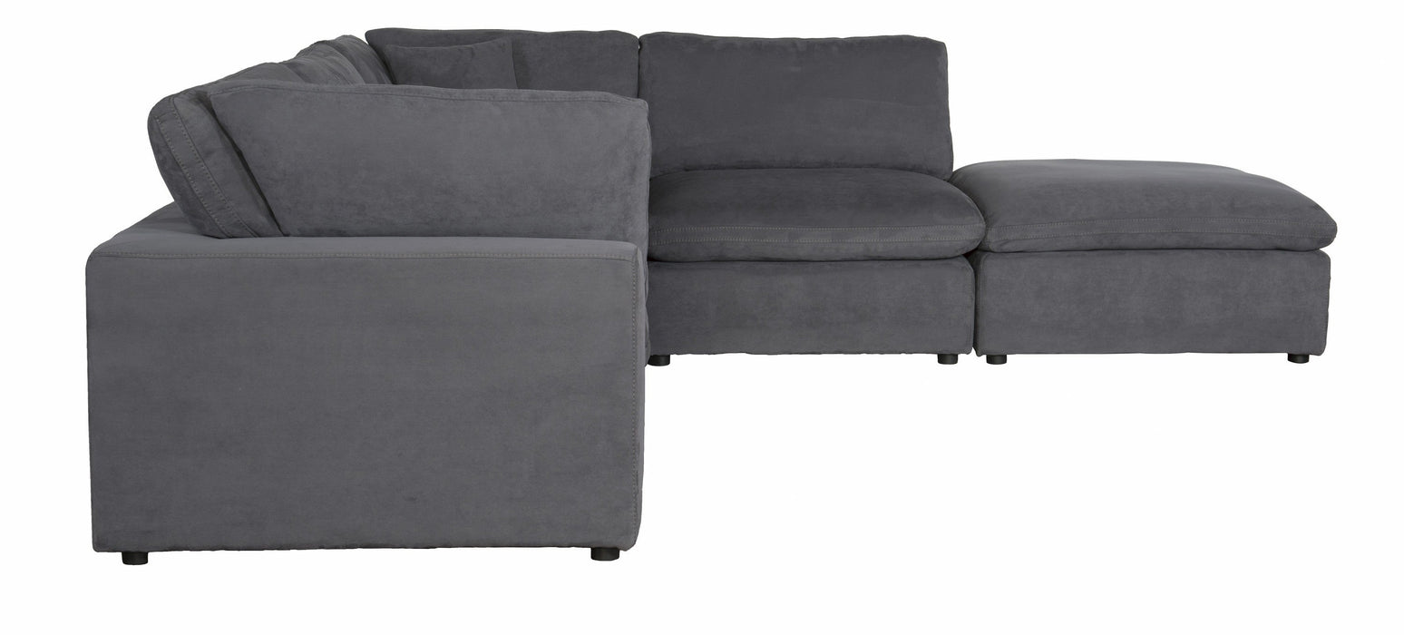 Guthrie Gray Modular 5-Piece Modular Sectional with Ottoman