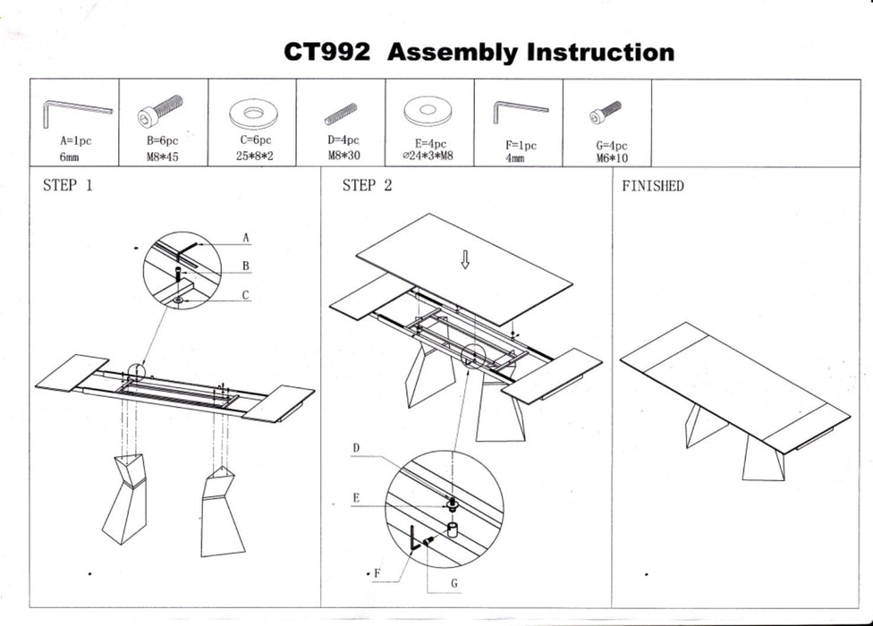 992 Table And 6138 Chairs Set - Gate Furniture