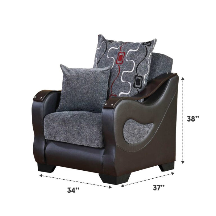 Arizona Convertible Gray Sleeper Living Room Set