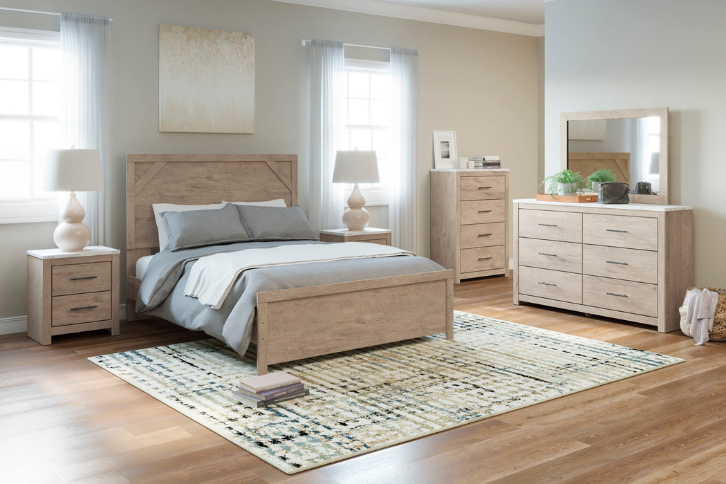 Senniberg Light Brown/White Panel Bedroom Set