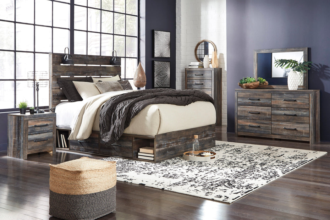 Drystan Multi Side Storage Platform Bedroom Set