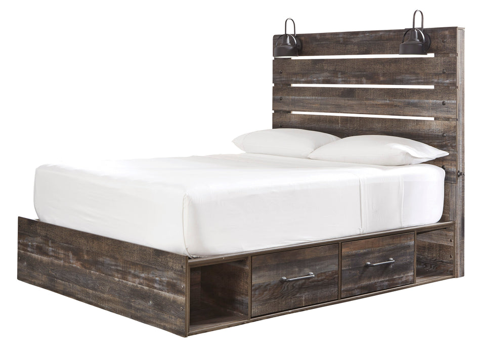 Drystan Multi Double Side Storage Platform Bedroom Set