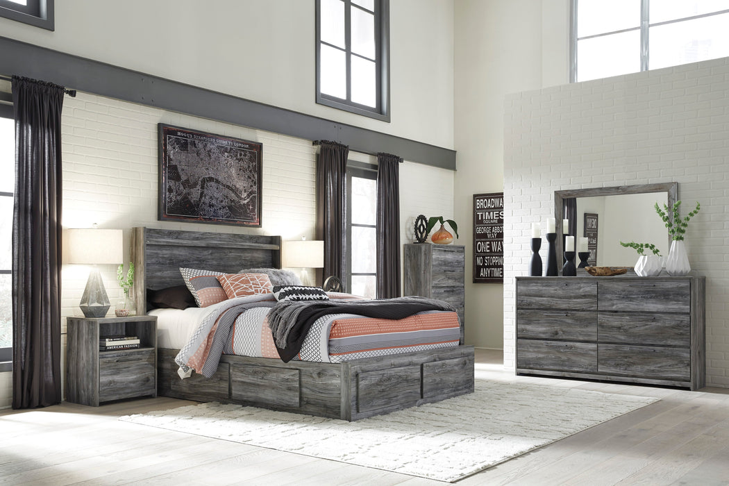 Baystorm Gray LED Side/Footboard Storage Platform Bedroom Set