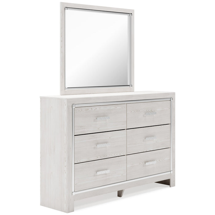 Altyra White LED Upholstered Panel Bedroom Set