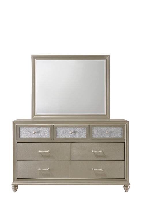 Lila Champagne Upholstered Panel Bedroom Set