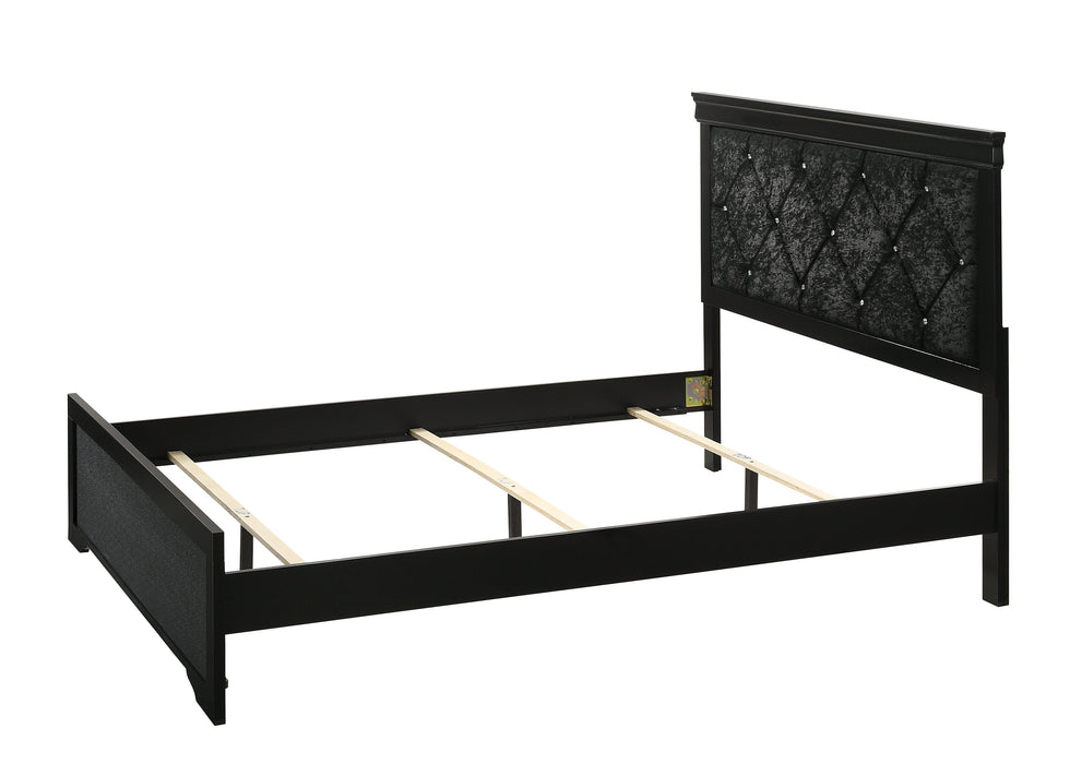 Amalia Black Upholstered Panel Bedroom Set