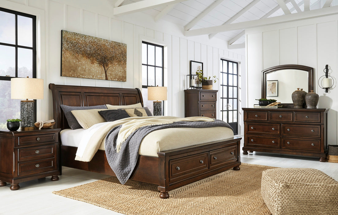 Porter Rustic Brown Footboard Storage Sleigh Platform Bedroom Set