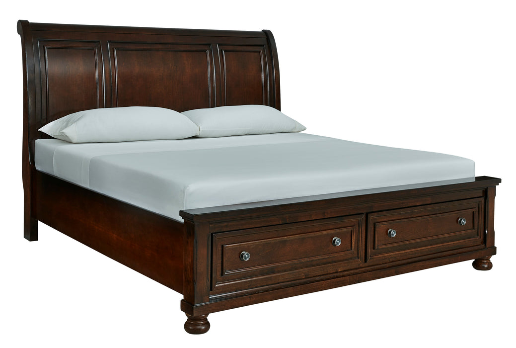 Porter Rustic Brown Footboard Storage Sleigh Platform Bedroom Set