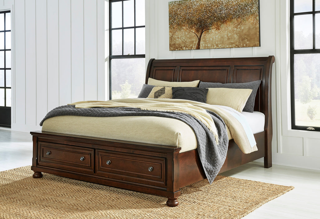 Porter Rustic Brown Footboard Storage Sleigh Platform Bedroom Set