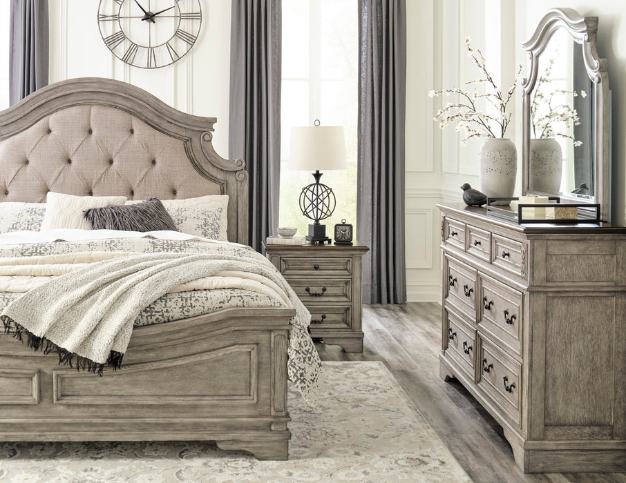 Lodenbay Antique Gray Upholstered Panel Bedroom Set