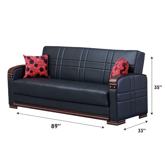 Bronx Convertible Black Sleeper Living Room Set