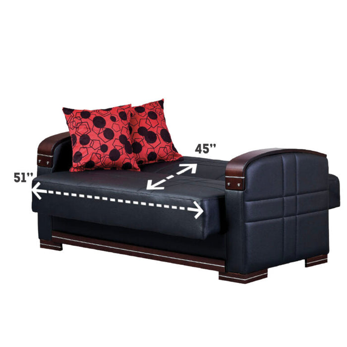 Bronx Convertible Black Sleeper Living Room Set