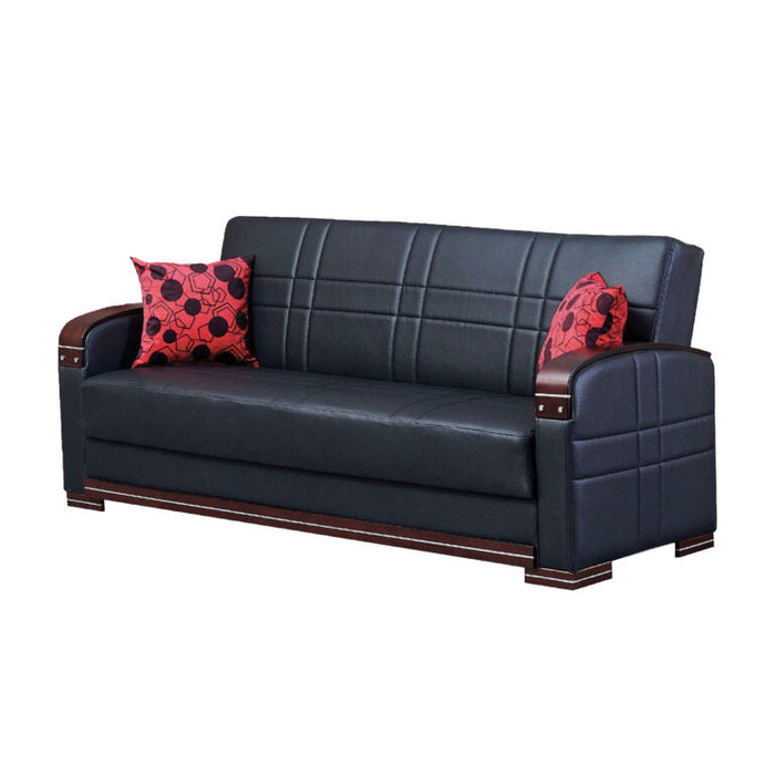 Bronx Convertible Black Sleeper Living Room Set