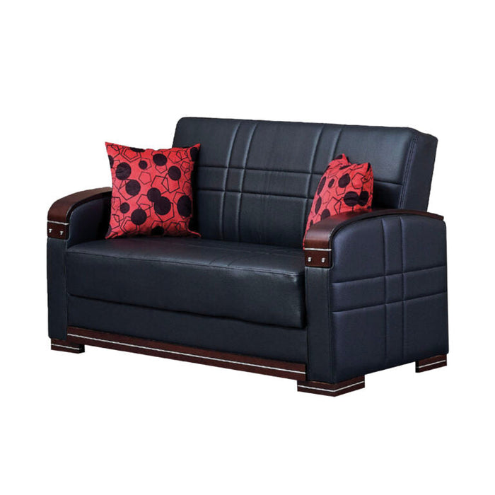 Bronx Convertible Black Sleeper Living Room Set