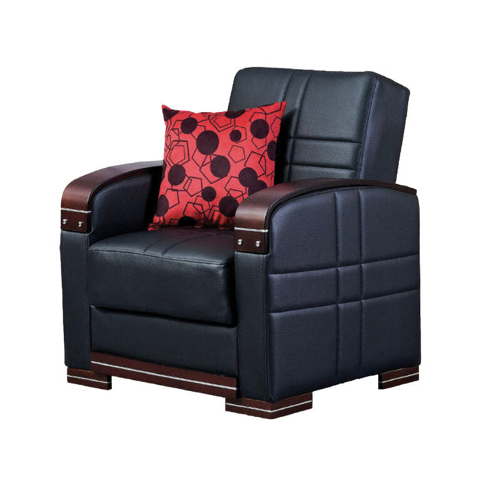 Bronx Convertible Black Sleeper Living Room Set