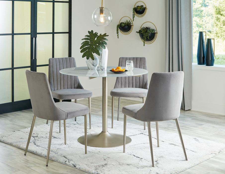 Barchoni Gray 5-Piece Round Dining Set