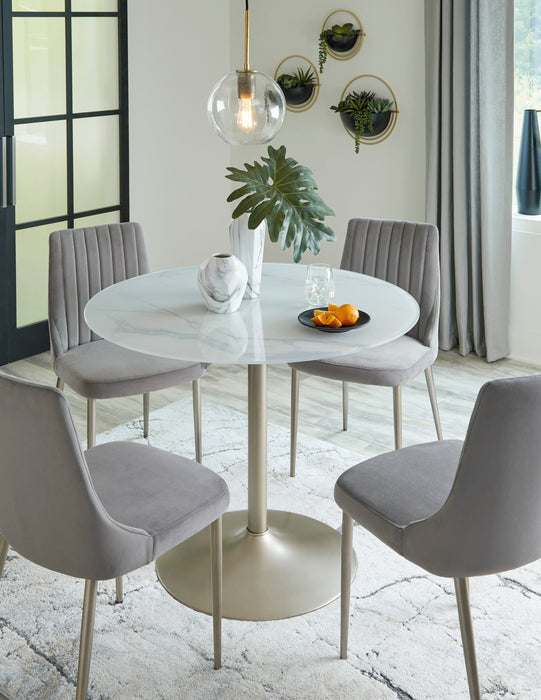 Barchoni Gray 5-Piece Round Dining Set