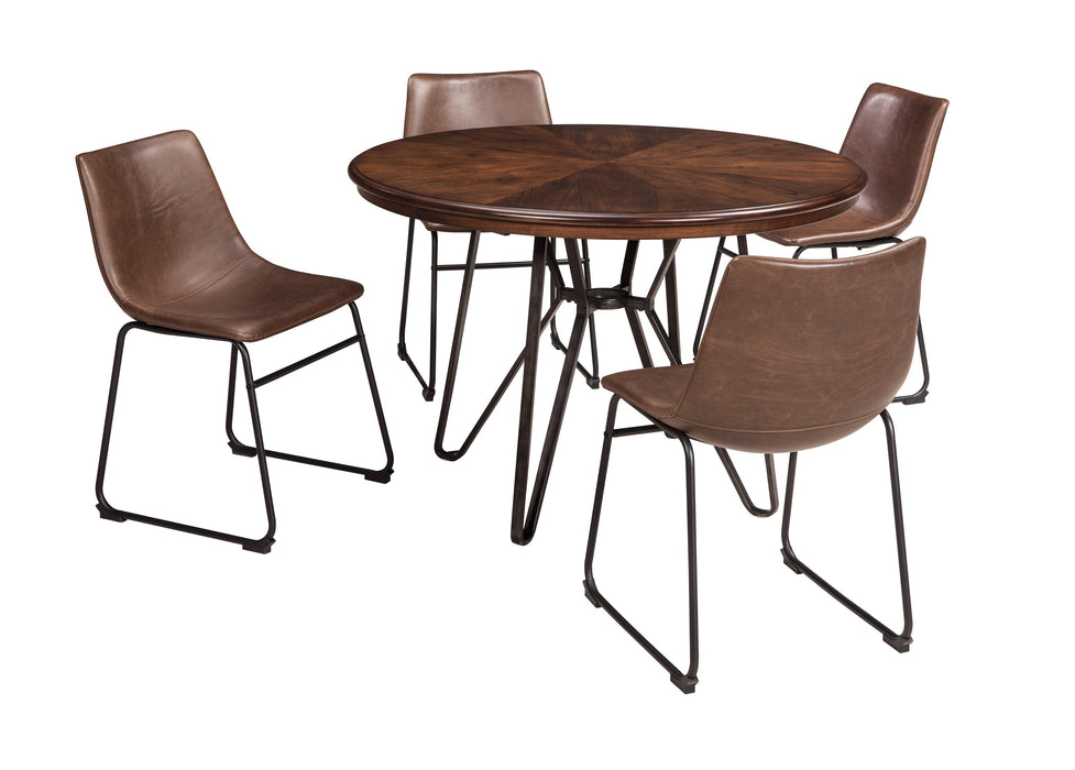 Centiar Brown 5-Piece Round Dining Set