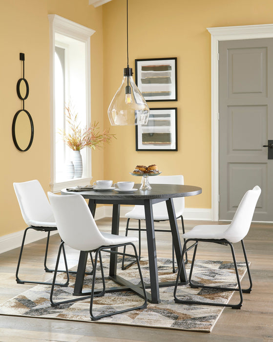 Centiar Gray/White 5-Piece Round Dining Set