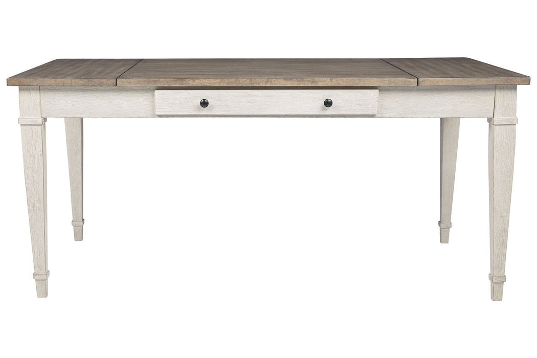 Skempton White/Light Brown Dining Table - Gate Furniture