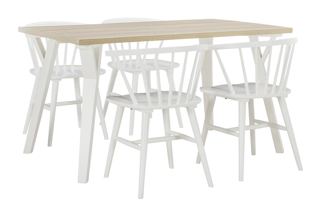 Grannen White Rectangular Dining Set