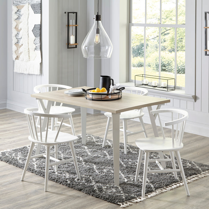 Grannen White Rectangular Dining Set