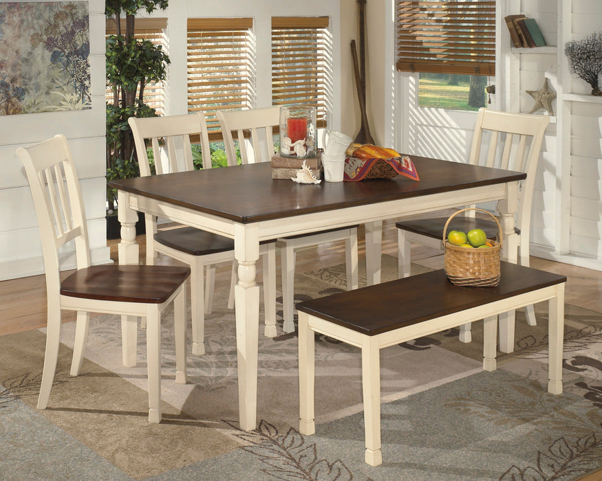 Whitesburg Brown/Cottage White Rectangular Dining Set