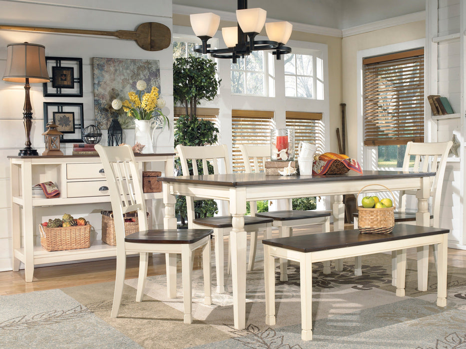 Whitesburg Brown/Cottage White Rectangular Dining Set