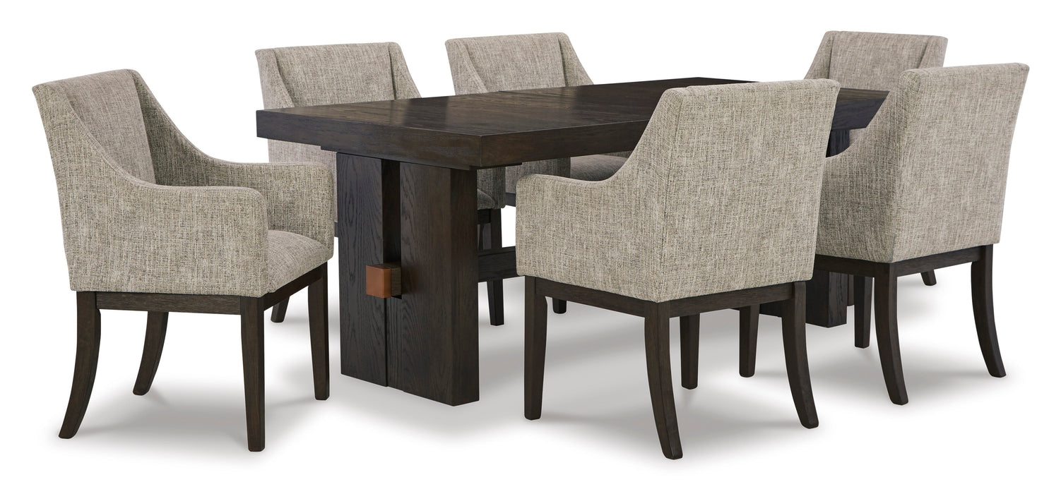 Burkhaus Dark Brown Extendable Upholstered Dining Set