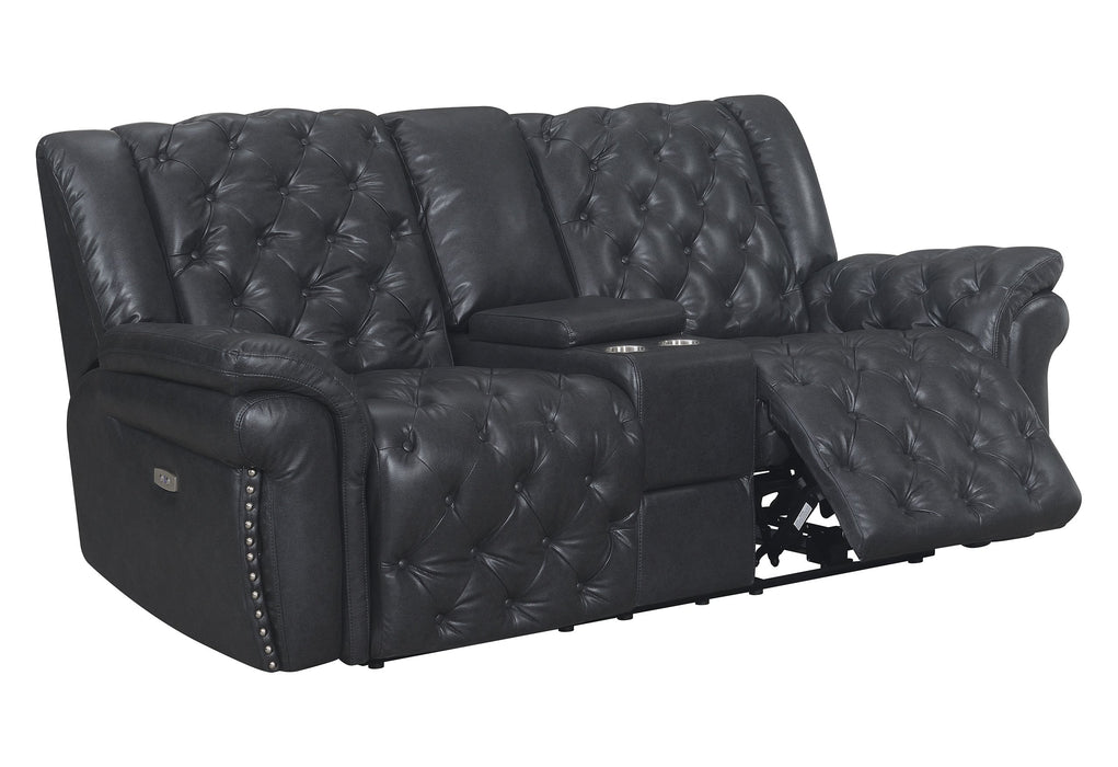 Evelyn Charcoal Black Power Recliner Living Room Set