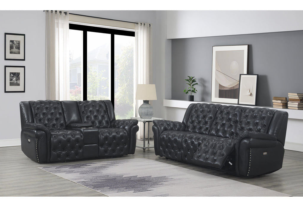 Evelyn Charcoal Black Power Recliner Living Room Set