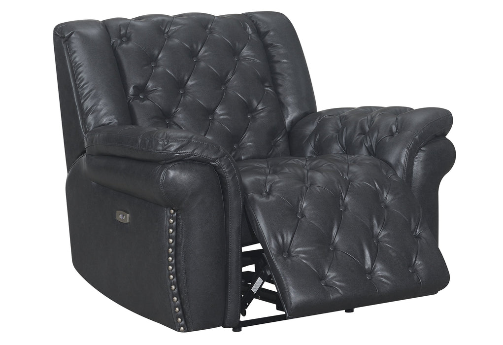 Evelyn Charcoal Black Power Recliner Living Room Set