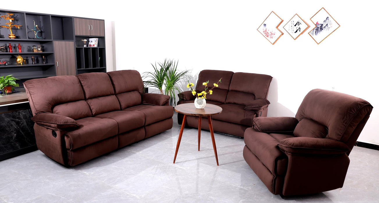 Sofa & Loveseat & Chocolate Recliner