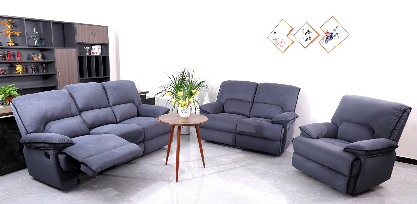 Sofa & Loveseat & Grey Recliner