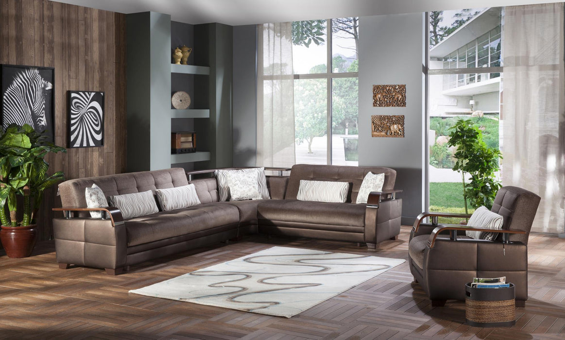 Natural Sectional (Prestige Brown)