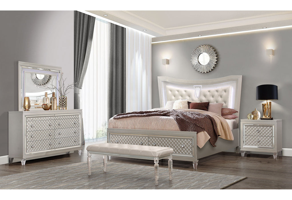 Paris Champagne With Led Storage Bedroom Set