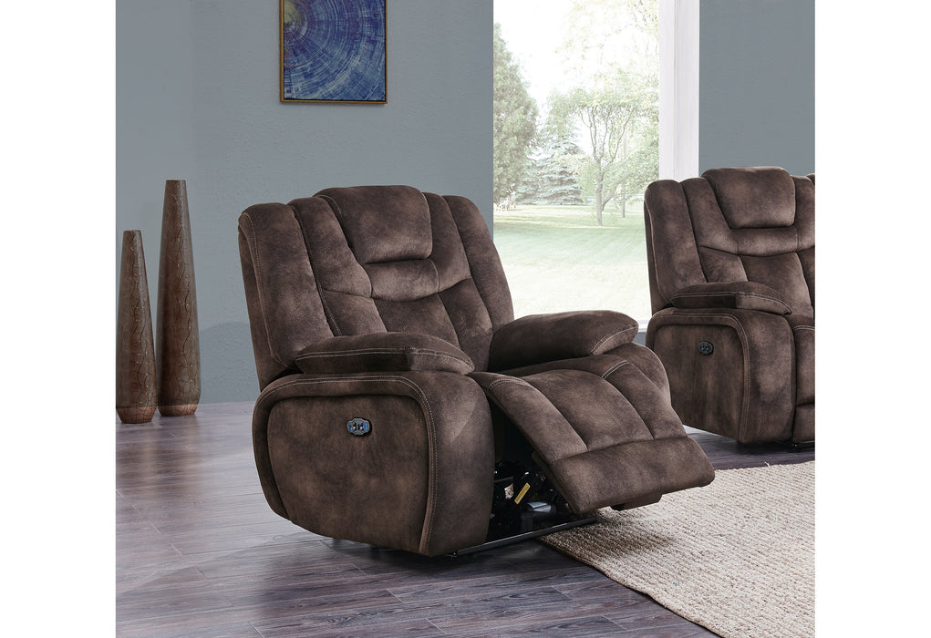 Night Range Chocolate Power Recliner Living Room Set