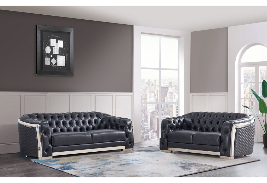 Blanche Charcoal Living Room Set