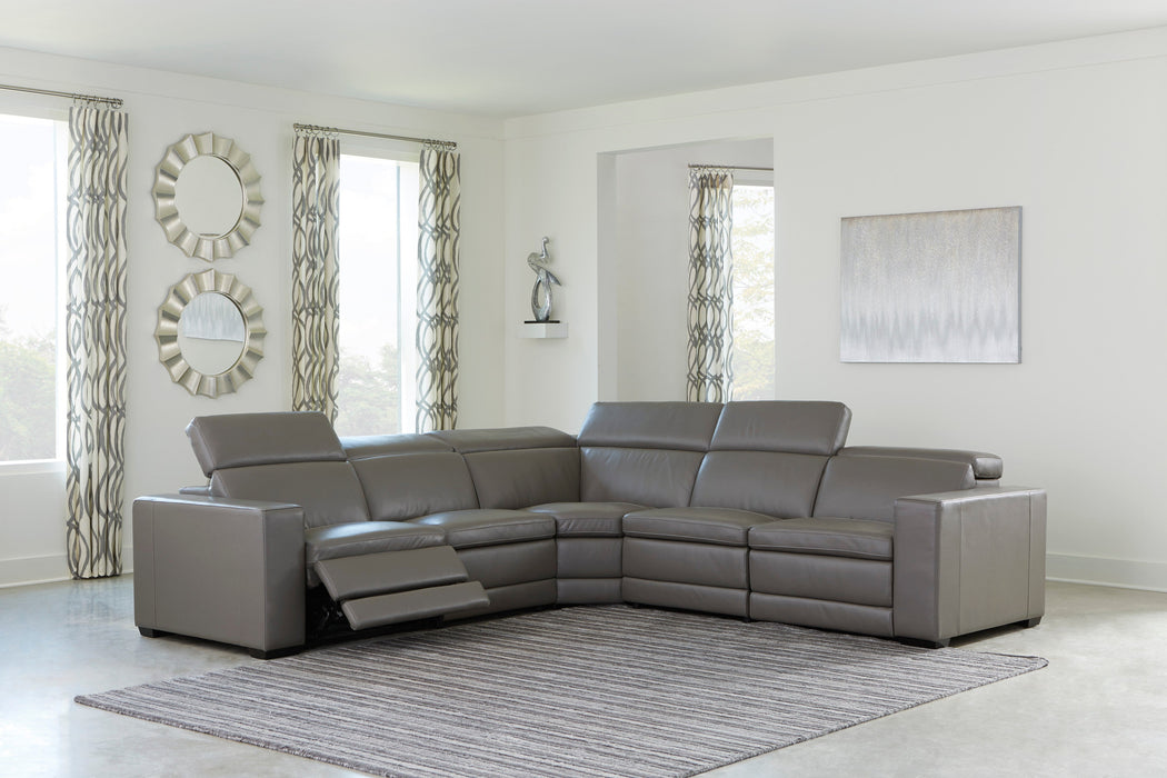 Texline Power Recliner Gray Sectional