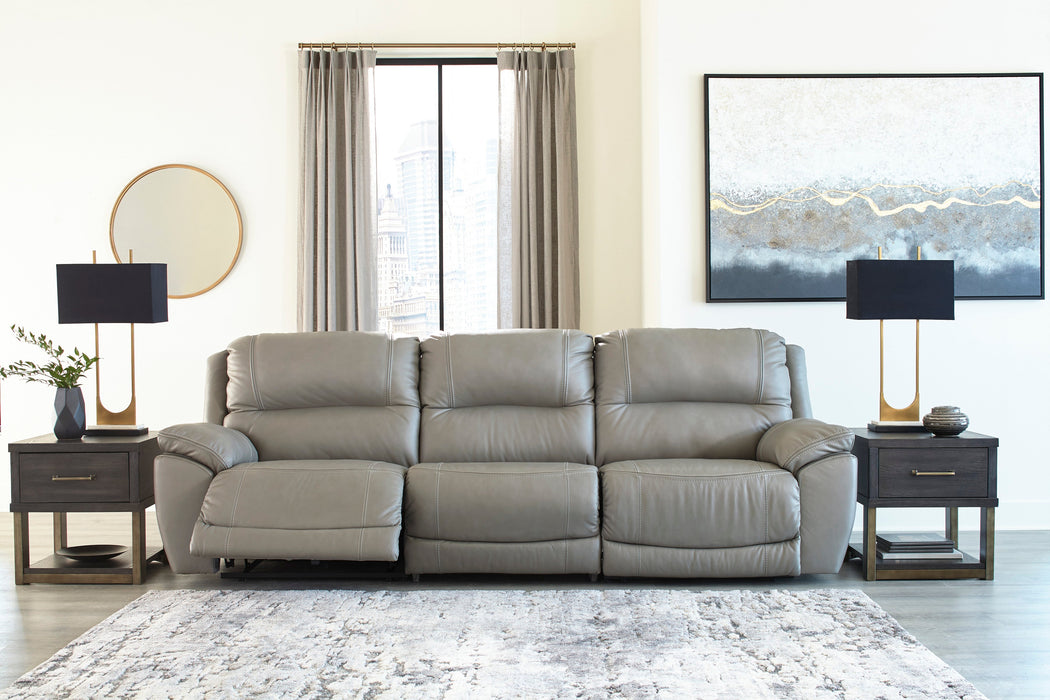 Dunleith Gray Power Recliner Sofa