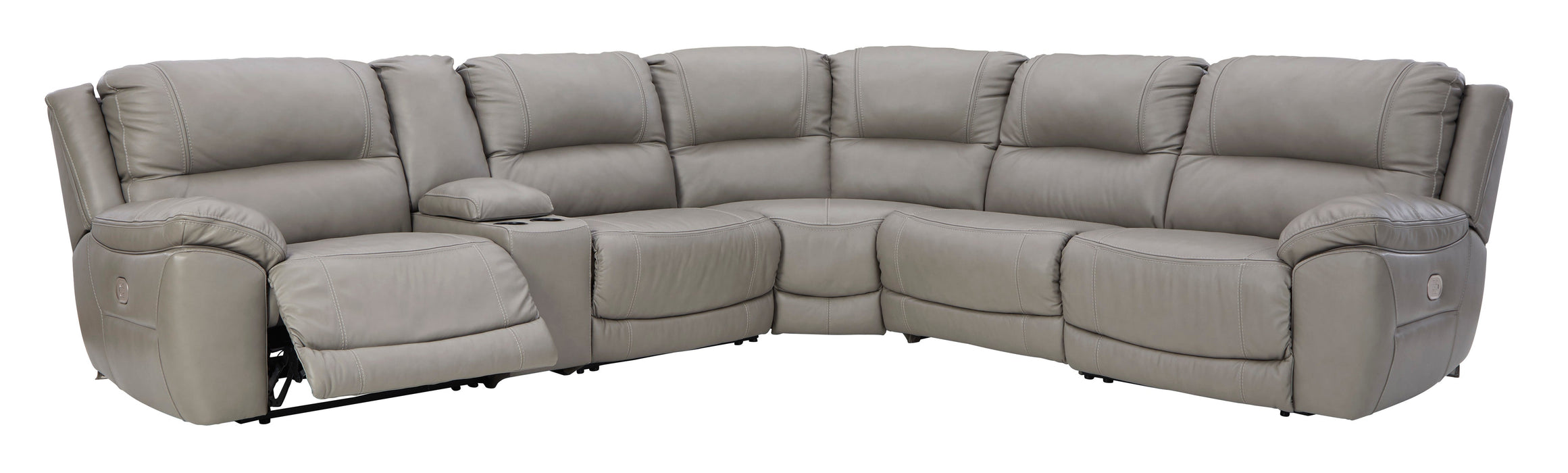 Dunleith Gray Power Recliner 6pc Sectionals