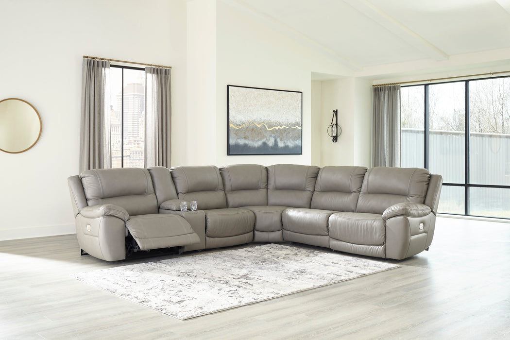 Dunleith Gray Power Recliner 6pc Sectionals