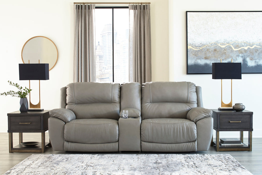 Dunleith Gray Power Recliner Loveseat