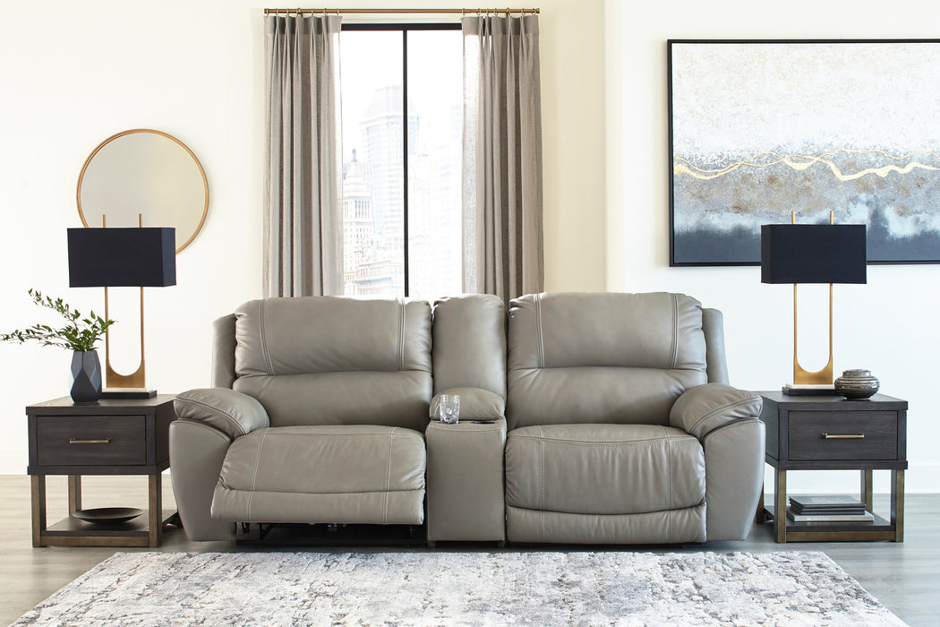 Dunleith Gray Power Recliner Loveseat