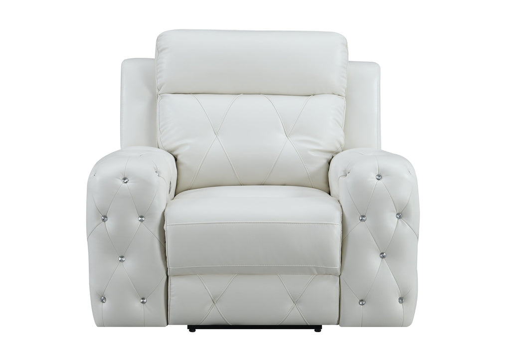 Relax White Power Recliner Living Room Set