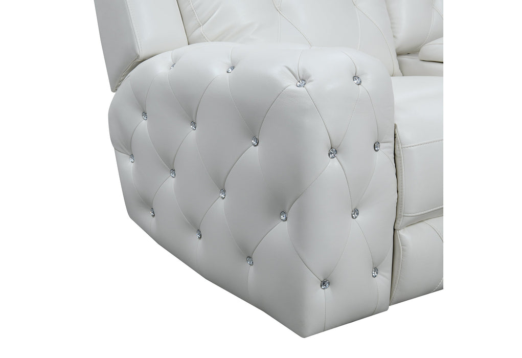 Relax White Power Recliner Living Room Set